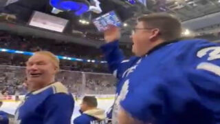 Maple Leafs Fan Fight: Fan Throws Cowboy Hat onto Ice