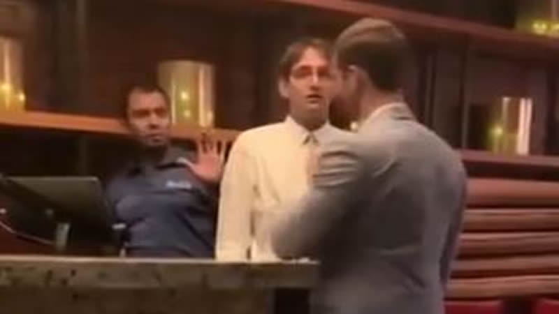 Drunk White Guy in a Suite Assaults Restaurant Staff Taken Down by Customer