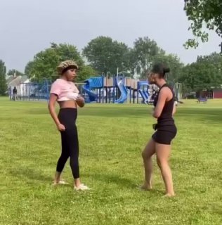 Exposed Butt Black Girl Fight at the Playground