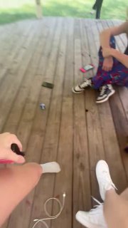 Girl with Half Blonde Hair Beaten Up in a Pergola