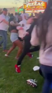 Black Girl Takes Down Fat White Girl at a Carnival