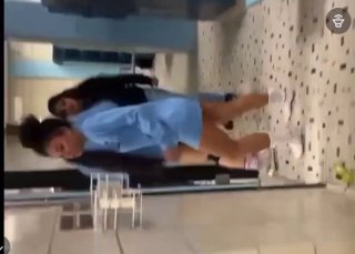 Girl Brawl in School Hallway