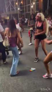 Girl Fight in Front of Food Truck
