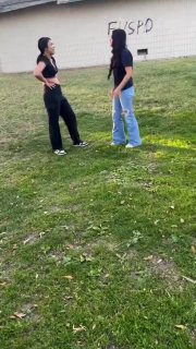 Girls Fight Near Some Shack in the Woods