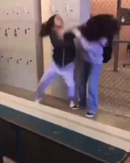 Girls in Sweats Fight in the Locker Room