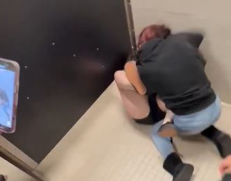 School Bathroom Girl Fight – Red Hair vs Black Hair
