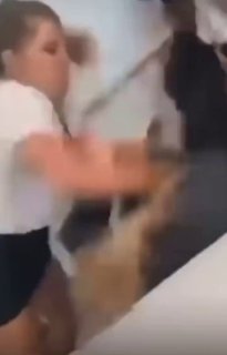 Schoolgirl Attacks Girl on Steps