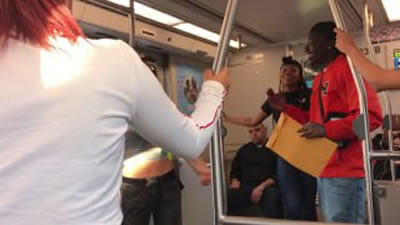 Black vs Spanish Girl Fight on the LA Metro