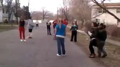 Neighborhood Girls Fight Starts 4 on 4