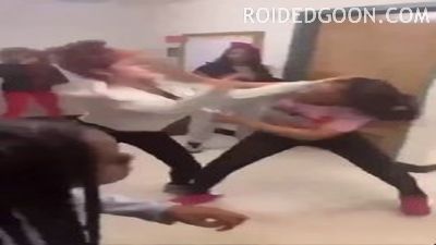 Black Girl Slams Redhead and Rips Shirt Off