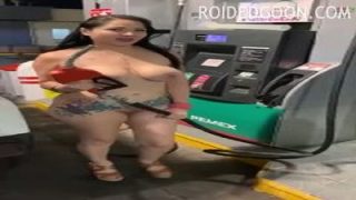 Naked PAWG Pumping Gas