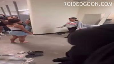 Ripped Jeans Shorts Girl Fights in the Bathroom