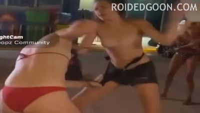 Bikini Ripped off During Street Fight
