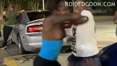 Boobs Exposed Black Woman Kicked in the Head