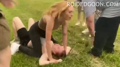 Fat Girl Small Tits Exposed During Fight