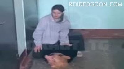 Russian Girls Wrestle in the Stairwell