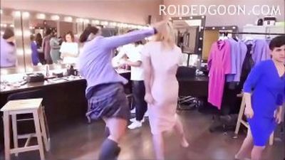 Veronika Zhukova Fights Butch in Dressing Room