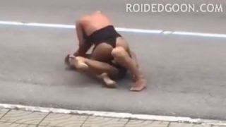 Thongs Out Catfight in the Turn Lane