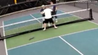 Old Men Fight on the Pickeball Court