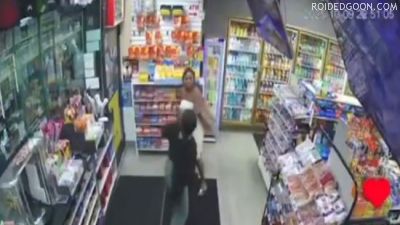 Black on Black CCTV Catfight