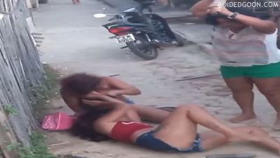 Brazilians Catfight While Beaten with Stick