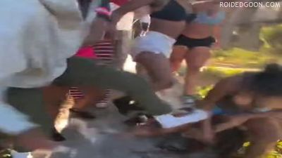 Tit Flopping Black Girls 6 vs 1 Condo Catfight